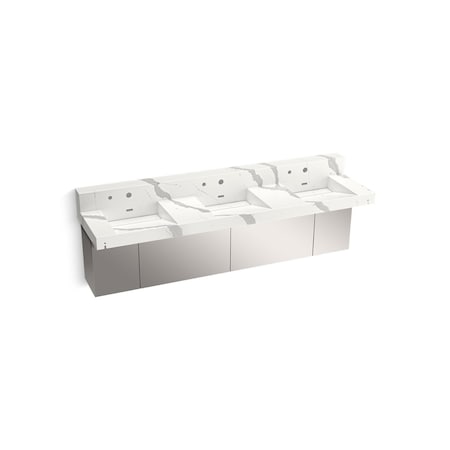 Kohler 90In Wall-Mount Basin Lavatory System With Backsplash In Et Bianco Cal 81026-BSS-KEB